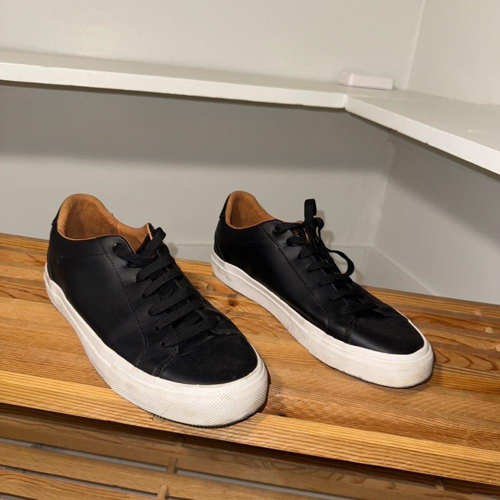 Black Leather Men's Sneakers
